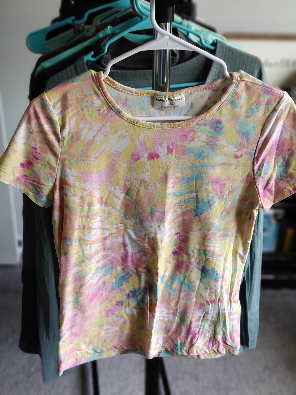 Bobbie Brooks Pastel Tie-Dye Short Sleeve Tee - Pink, Yellow, Blue, Cream